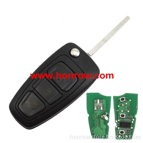 New arrival Mondeo 3 button flip remote key with 433mhz be used after 2012 year car High quality